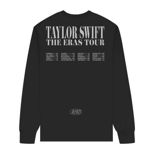 Taylor Swift The Eras Tour Collage Black Long Sleeve