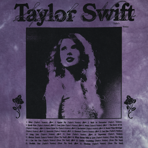 Speak Now (Taylor’s Version) Tracklist Purple Tie Dye T-Shirt