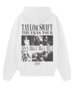Taylor Swift The Eras Tour Collage White Hoodie