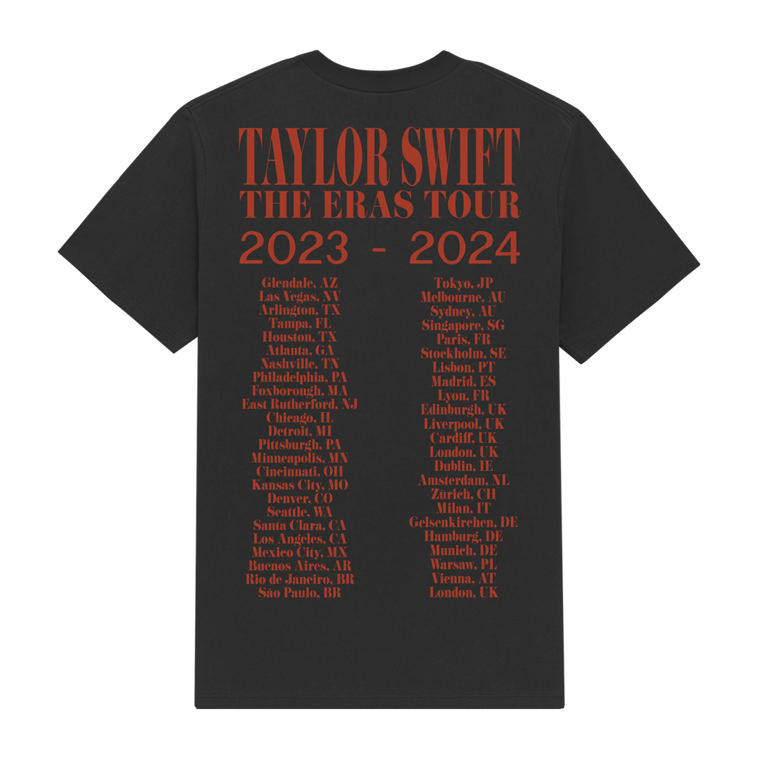 Taylor Swift The Eras International Tour Black Long Sleeve T-Shirt